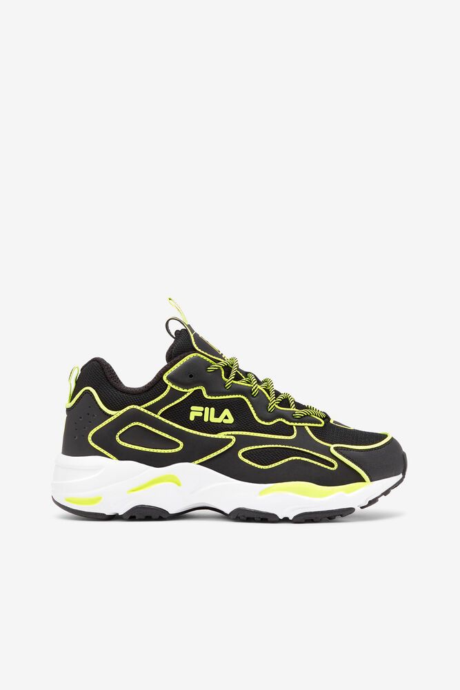 Fila Ray Tracer Neon Trainers Black - Womens - 86742WPTL